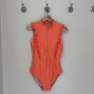 Mott 50 Creamsicle Ruffle One Piece Swimsuit Medium